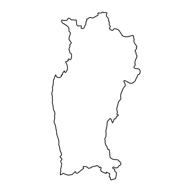 карта региона кокимбо, административное деление чили. - coquimbo region stock illustrations