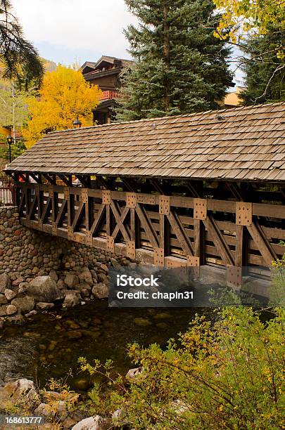 Vail Covered Bridge In Autumn Stock Photo - Download Image Now - Colorado, Aspen Tree, Downtown District
