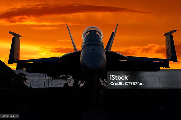 Fighter Plane At Sunrise Stock Photo - Download Image Now - Fighter Plane, Navy, US Navy