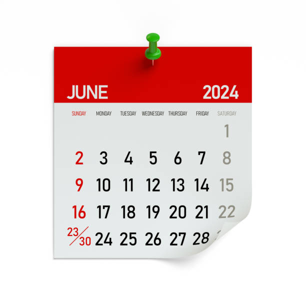 istock June 2024 - Calendar. Isolated on White Background. 3D Illustration 1686163961