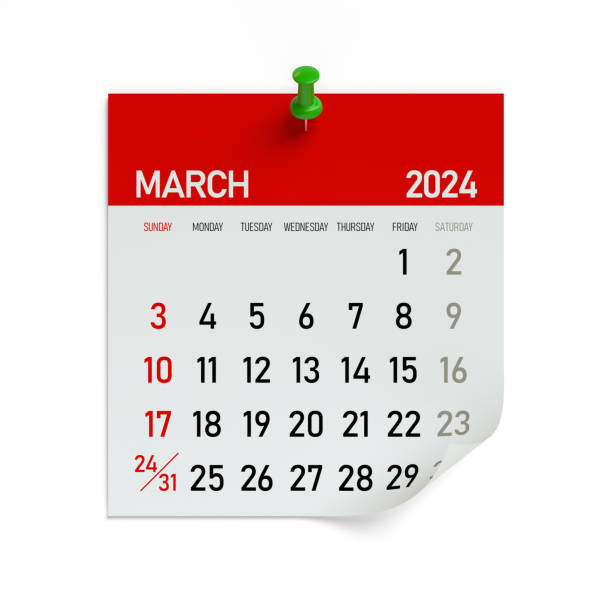 istock March 2024 - Calendar. Isolated on White Background. 3D Illustration 1686163962