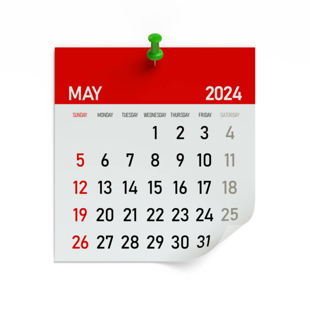 istock May 2024 - Calendar. Isolated on White Background. 3D Illustration 1686163973
