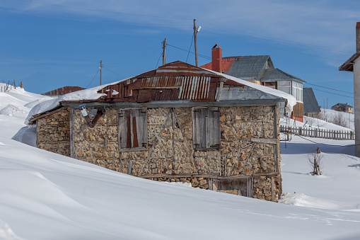 Ordu Çambaşı Yaylası, A beautiful snowy landscape on the Çambaşı plateau, located in the city of Ordu. Known as Turkish 