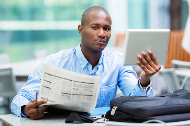 istock Stock market analyst outdoors portrait with tablet 168617038