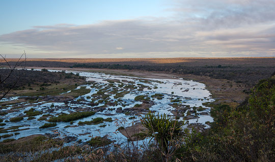 Beautiful sunrise view of the Olifants river seen from the rest camp