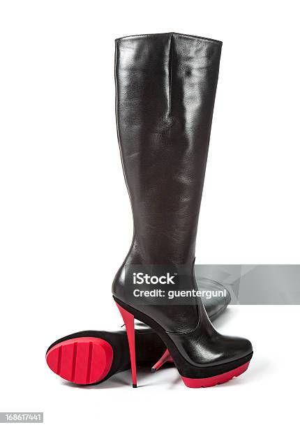 Fancy Platform High Heels Boots With Red Sole Stock Photo - Download Image  Now - Black Color, Platform Shoe, Boot - iStock