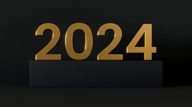 istock 2024 Gold fonts on the black background. 3d render illustration 1686184594