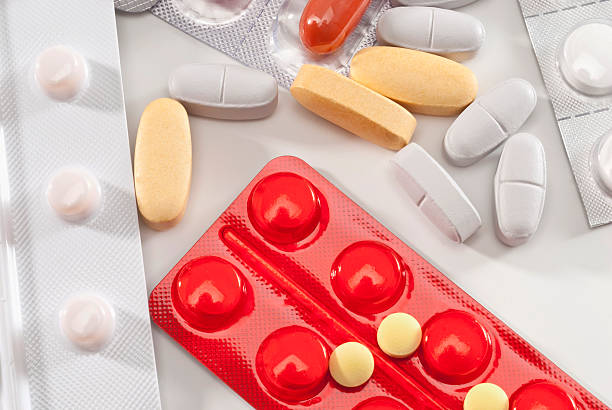 farmaci, le vitamine antiossidanti pillole - antioxidant medicine closed close to foto e immagini stock