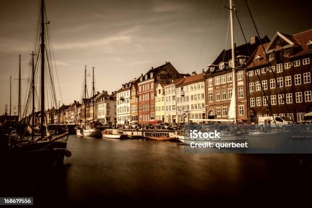 Nyhavncopenhagen Long Exposure Stockfoto und mehr Bilder von Windjammer - Windjammer, Alt, Alter Hafen