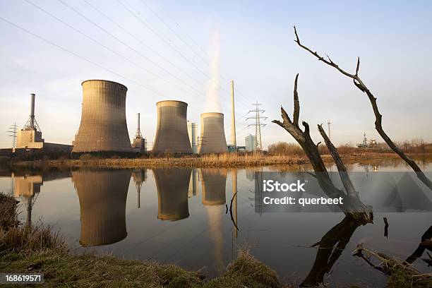 Kraftwerk Mit Toten Bäumen Stockfoto und mehr Bilder von Kohle - Kohle, Kühlturm, Abgas