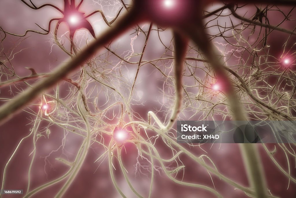 Célula nervosa 3D Ilustração biomédica - Royalty-free Célula nervosa Foto de stock