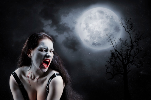 Portrait of a female vampire. For halloween