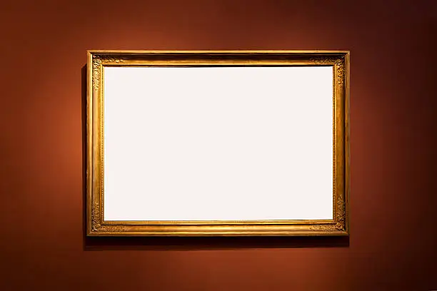 Photo of wallpaper with empty picture frame