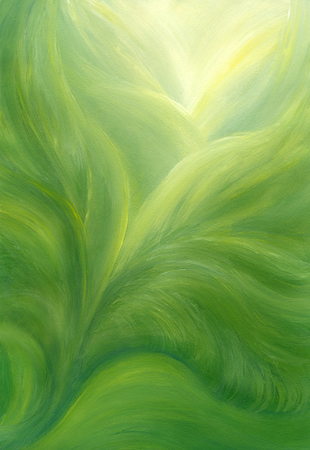 Green abstract painted background, watercolour painting, my own artwork, spring and summer concept.