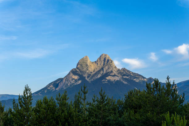 View of mountain against sky,Pedraforca,Spain in 2021, Cadí-Moixeró Natural Park.  Amazing mountain in Catalonia.