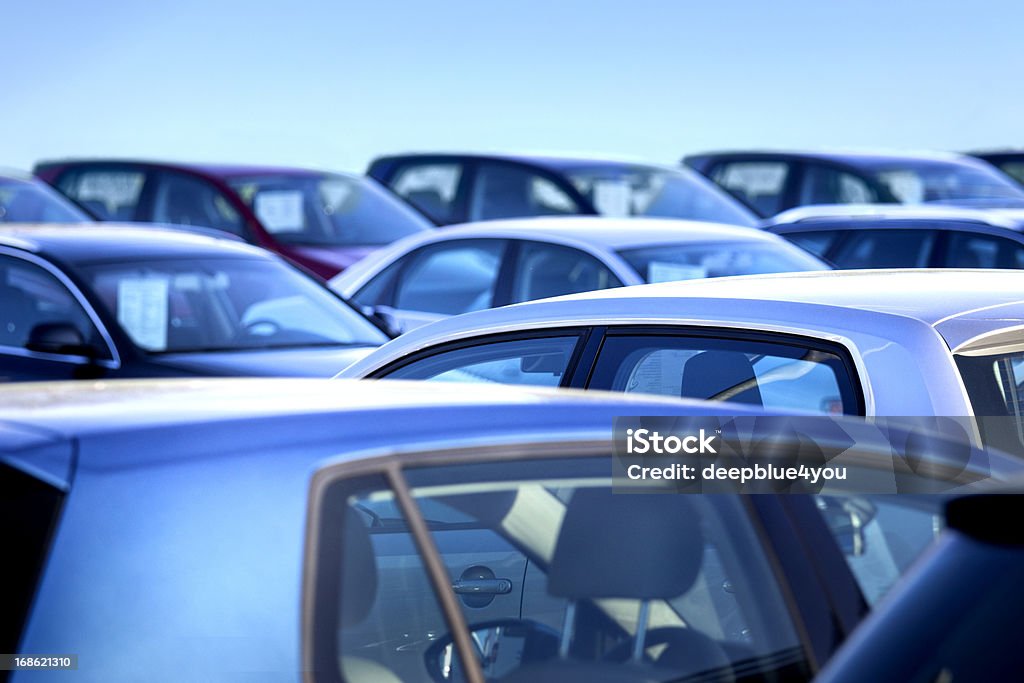 New and used cars close up with shallow depth of field of brand new cars Car Stock Photo