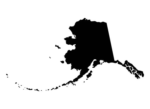 Alaska map shape, united states of america. Flat concept icon symbol vector illustration .