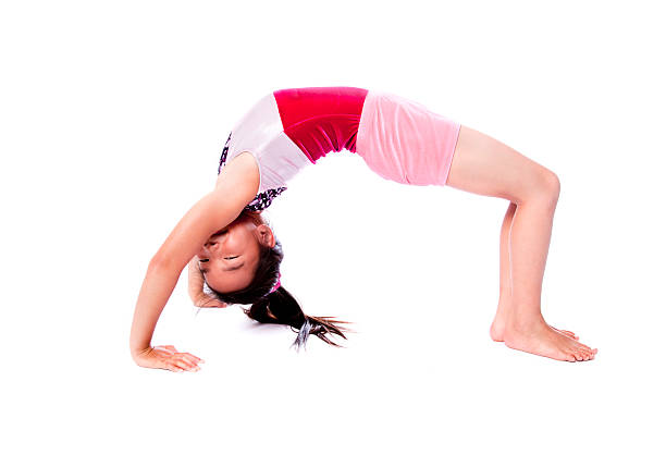 istock Young Asian Gymnast In a Bridge 168623387