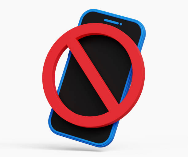 istock 3D no cellphone sign. Mobile phone prohibited. Turn off the phone. Smartphone not allowed concept. 3d illustration 1686234459