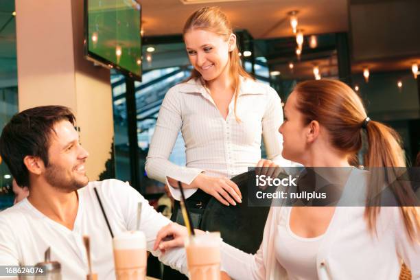 Couple Having A Good Time At The Cafe Stock Photo - Download Image Now - Adult, Boyfriend, Cafe