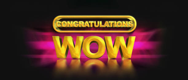 istock Phrase Wow gold 3D letters isolated on a black background. Lettering for message notification. Used for advertising or as a call to action. 3d illustration 1686246658