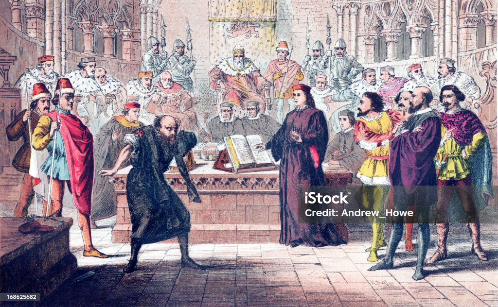 Shakespeare - Merchant of Venice 19th Century Engraving William Shakespeare stock illustration