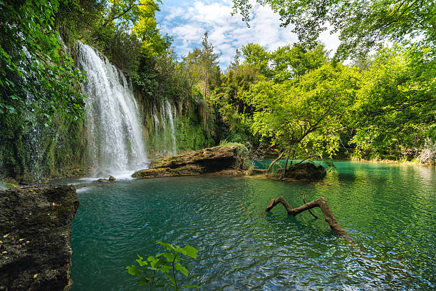 kursunlu cascada - waterfall antalya turkey forest fotografías e imágenes de stock