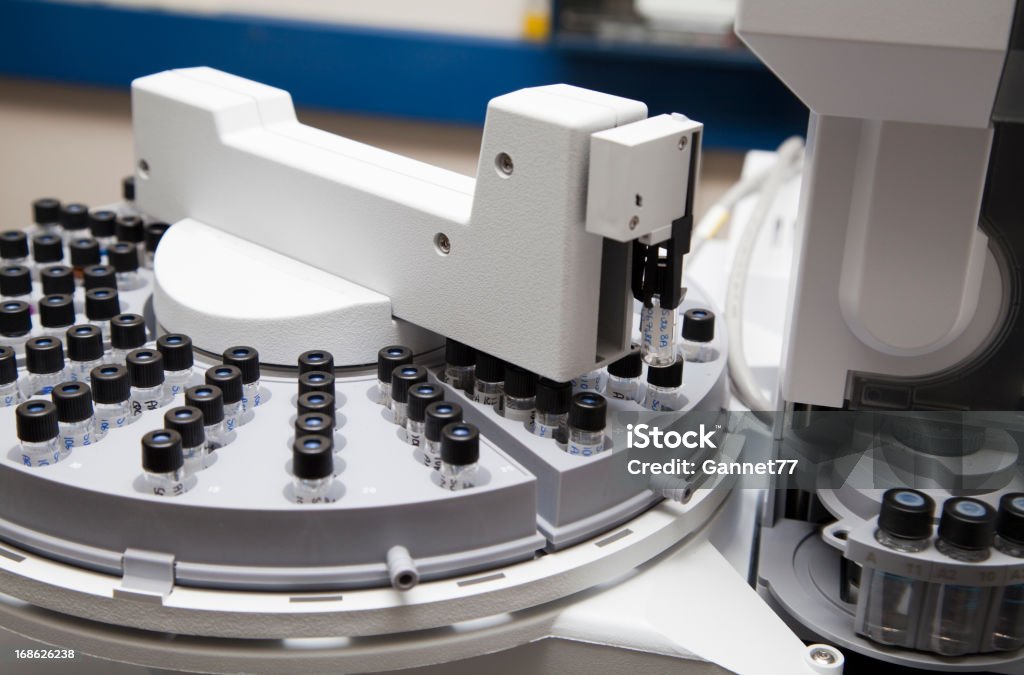 動作ガス Chromatograph Autosampler - 実験室のロイヤリティフリーストックフォト