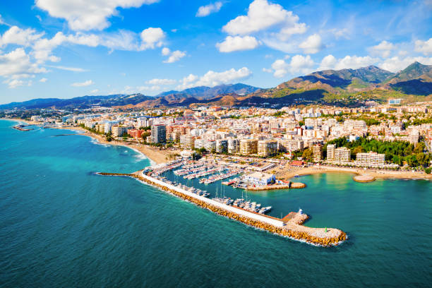 istock Marbella city port and beach aerial panoramic view 1686289470
