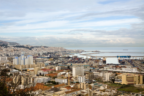 View over the city and sea port of Algiers, the capital of Algeria.