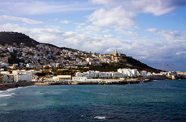 View of the coast across the bay of Algiers View of Algiers coast. algiers stock pictures, royalty-free photos & images