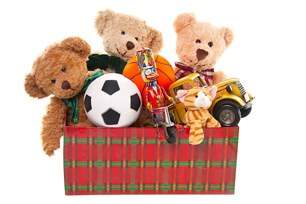 istock Donation Box with Teddy Bear, Balls and Toys 168629802