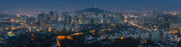 istock Seoul downtown illuminated cityscape panorama Korea 168629918