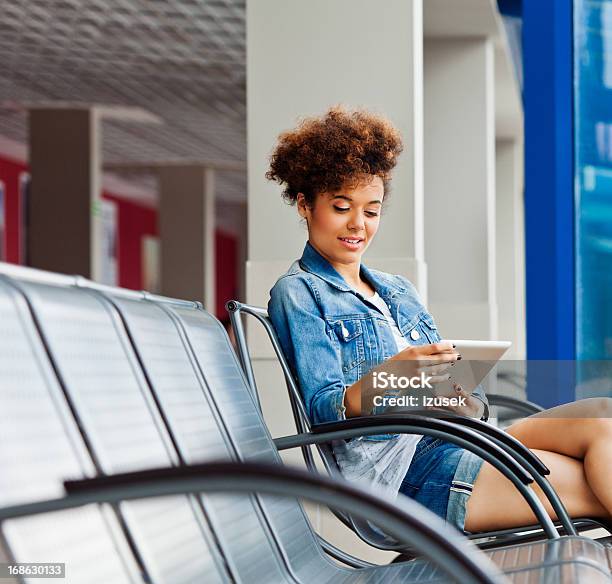 Teen Girl With Digital Tablet Stock Photo - Download Image Now - 18-19 Years, Adult, Airplane