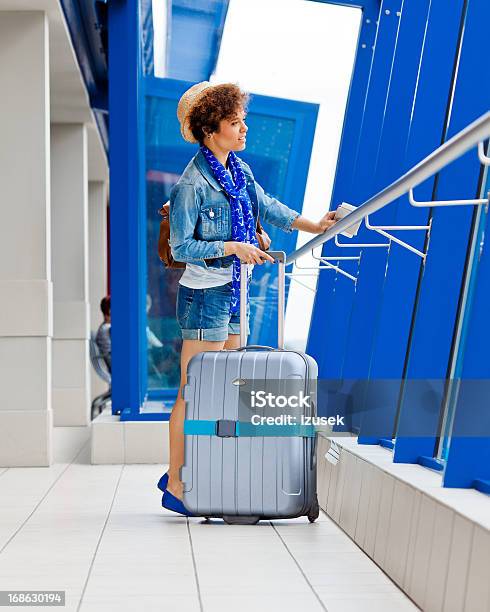 Young Tourist At The Airport Stock Photo - Download Image Now - 18-19 Years, Adult, Airplane