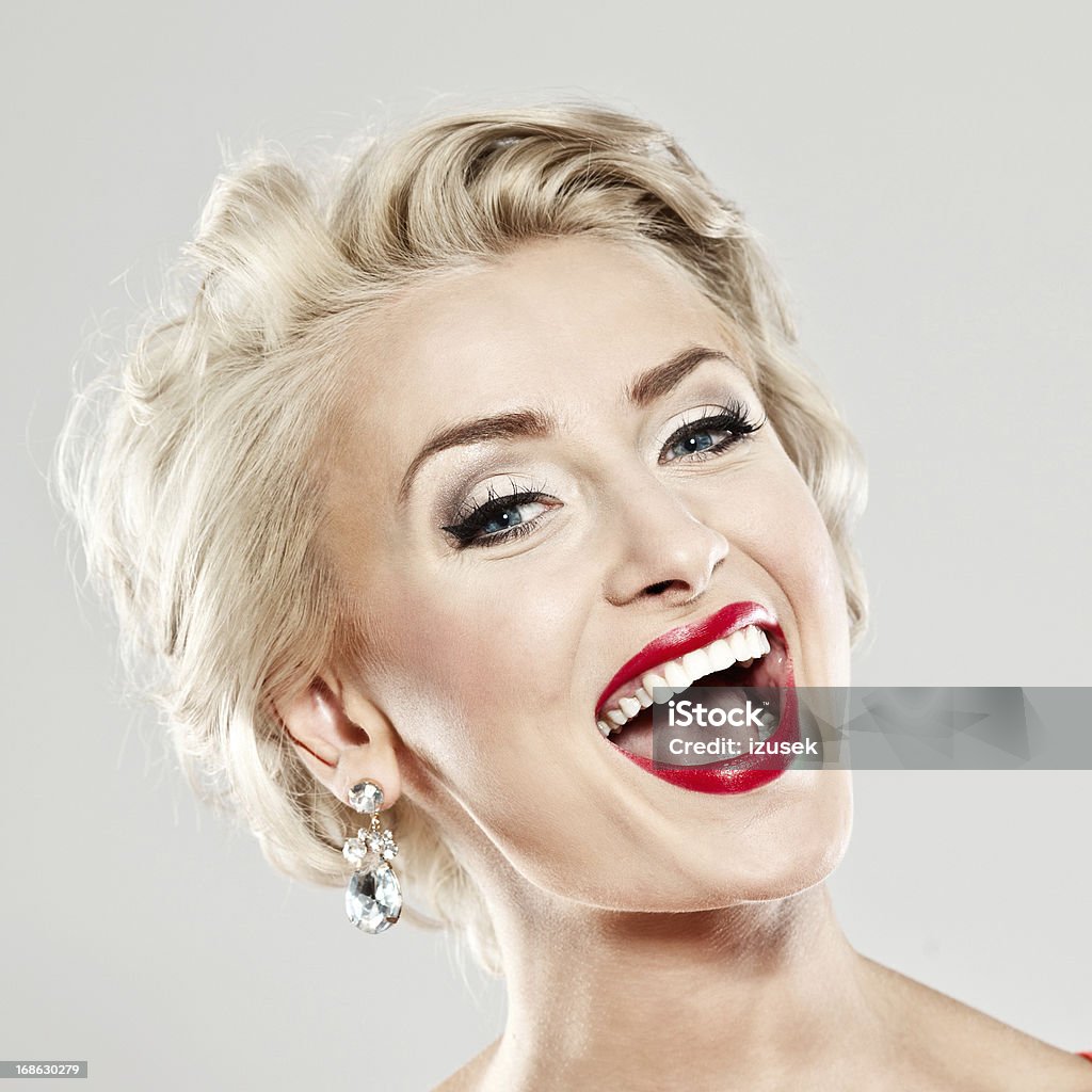 Happy woman Headshot of excited woman smiling at the camera. Women Stock Photo