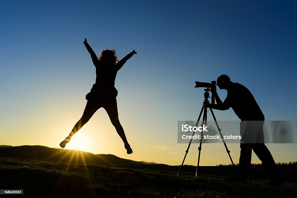 Saut silhouette de la Liberté - Photo de Activité libre de droits