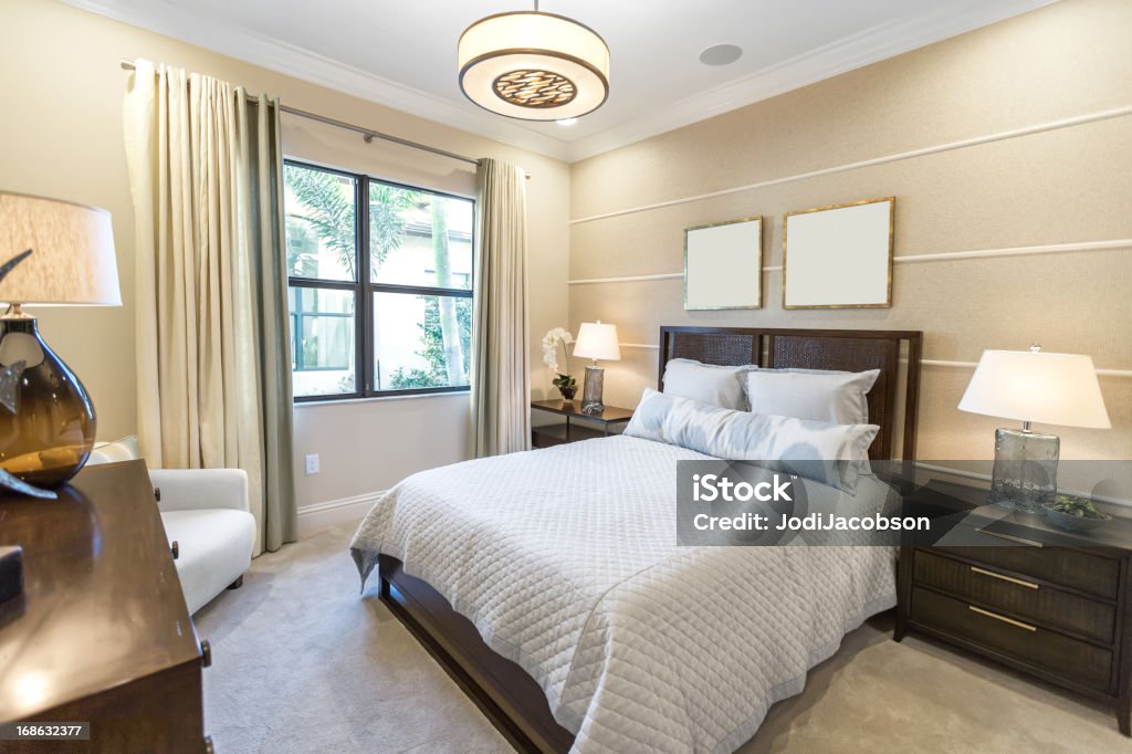 Lindo quarto principal interior - Foto de stock de Quarto de dormir royalty-free