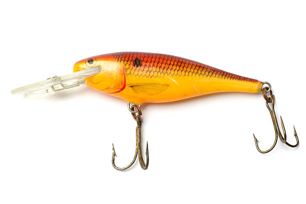 istock Orange fishing lure with different hook. 168632836