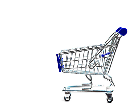 Shopping cart on white