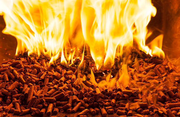 istock Wood pellets producing a roaring fire 168634804