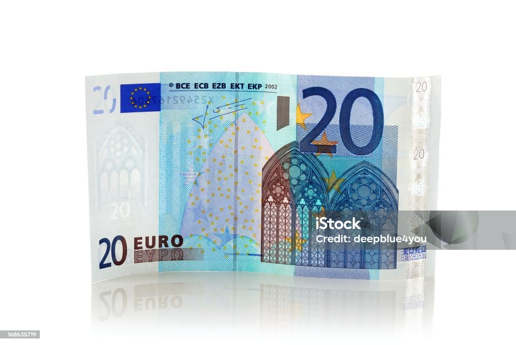 Debout de 20 €Euros par image - Photo de Billet de 20 euros libre de droits