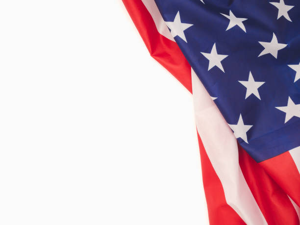 istock Top view of the American flag on a white background 1686384568