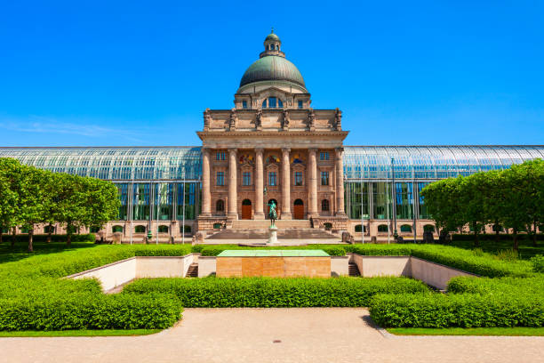 Bavarian State Chancellery or Bayerische Staatskanzlei, Munich Bavarian State Chancellery or Bayerische Staatskanzlei building in the centre of Munich city in Germany bavarian state parliament stock pictures, royalty-free photos & images