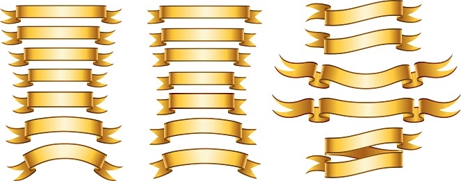 Golden banderoles in different variations