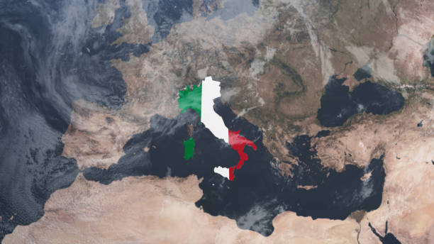Credit: https://www.nasa.gov/topics/earth/images\n\nAn illustrative stock image showcasing the distinctive tricolor flag of Italy beautifully draped across a detailed map of the country, symbolizing the rich history and cultural pride of this renowned European nation.