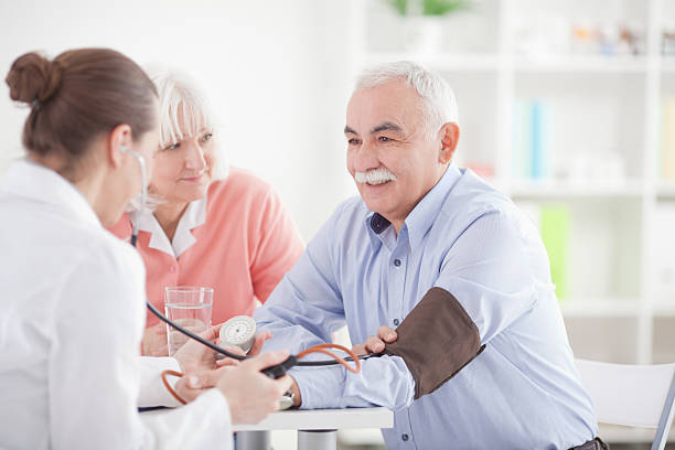 istock Senior couple at doctor's office 168645031