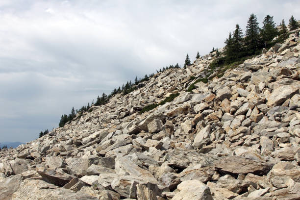 Slope of mountain with the big stones