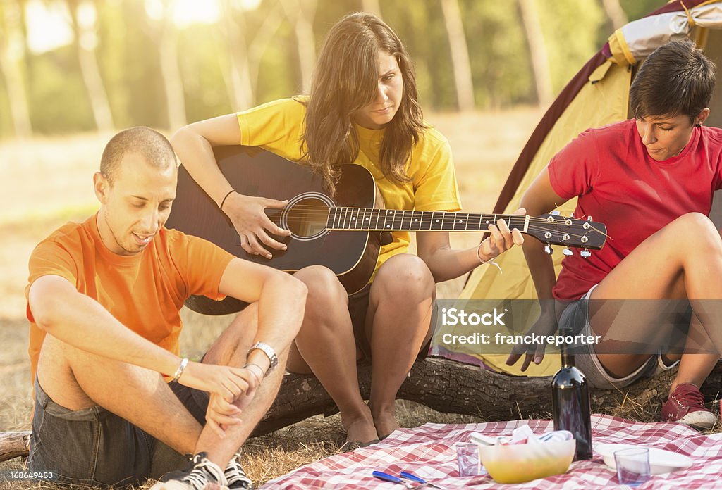 Friends on a picnic Camping day http://blogtoscano.altervista.org/camping.jpg 20-29 Years Stock Photo