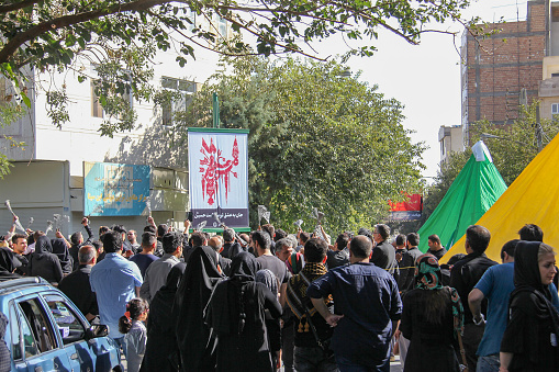 Tehran, IRAN - October 12, 2016 - People who participated in the Ashura day of Muharram